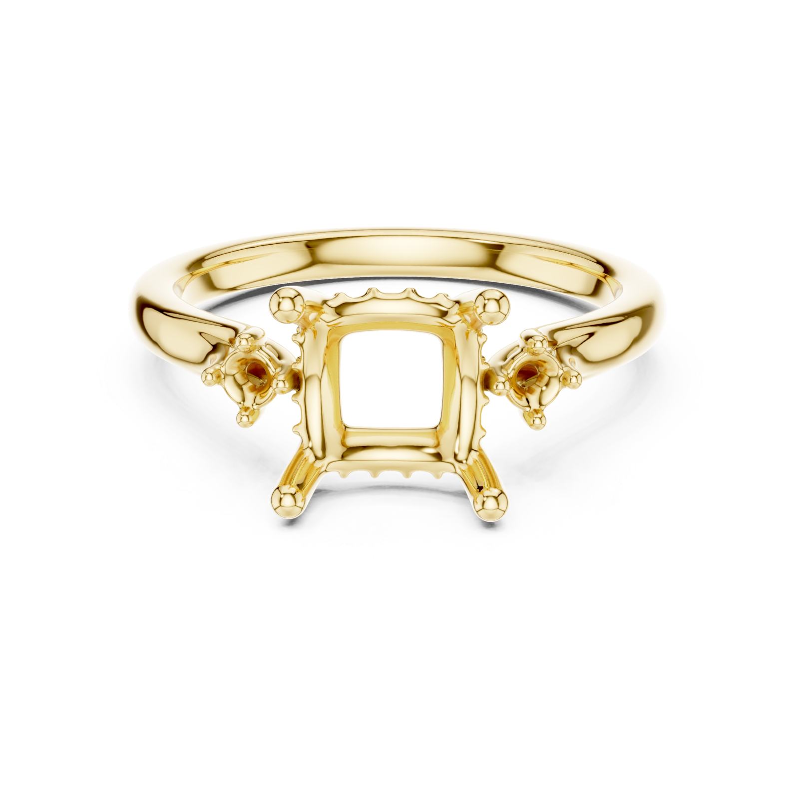  Gold Luminous Promenade Classic Solitaire Ring Front View