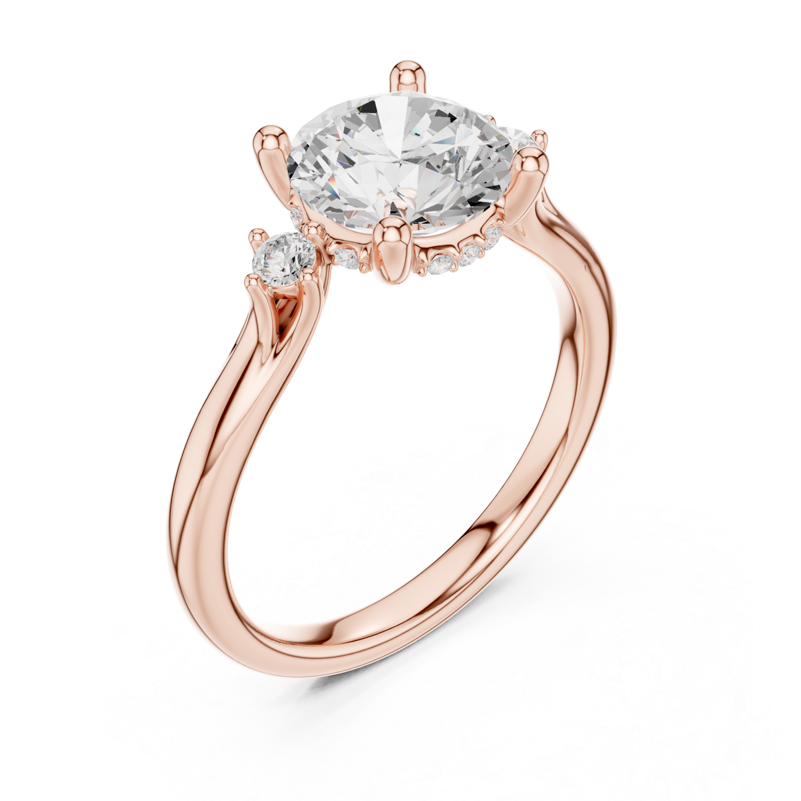  Rose Gold Lustrous Whisper Solitaire Ring Right View