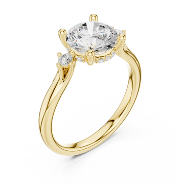Gold Lustrous Whisper Solitaire Ring Right View