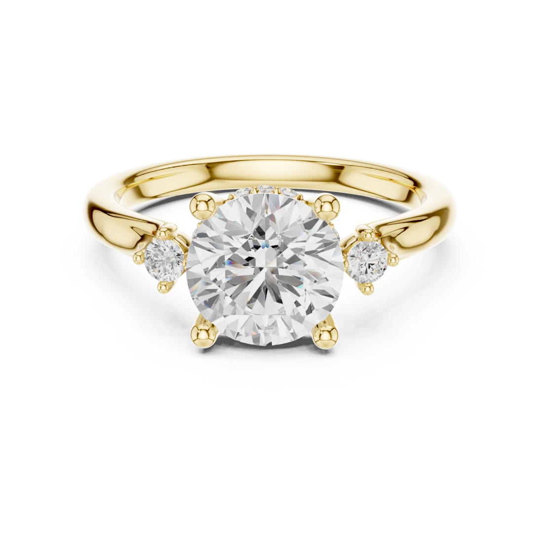Gold Lustrous Whisper Solitaire Ring Right View