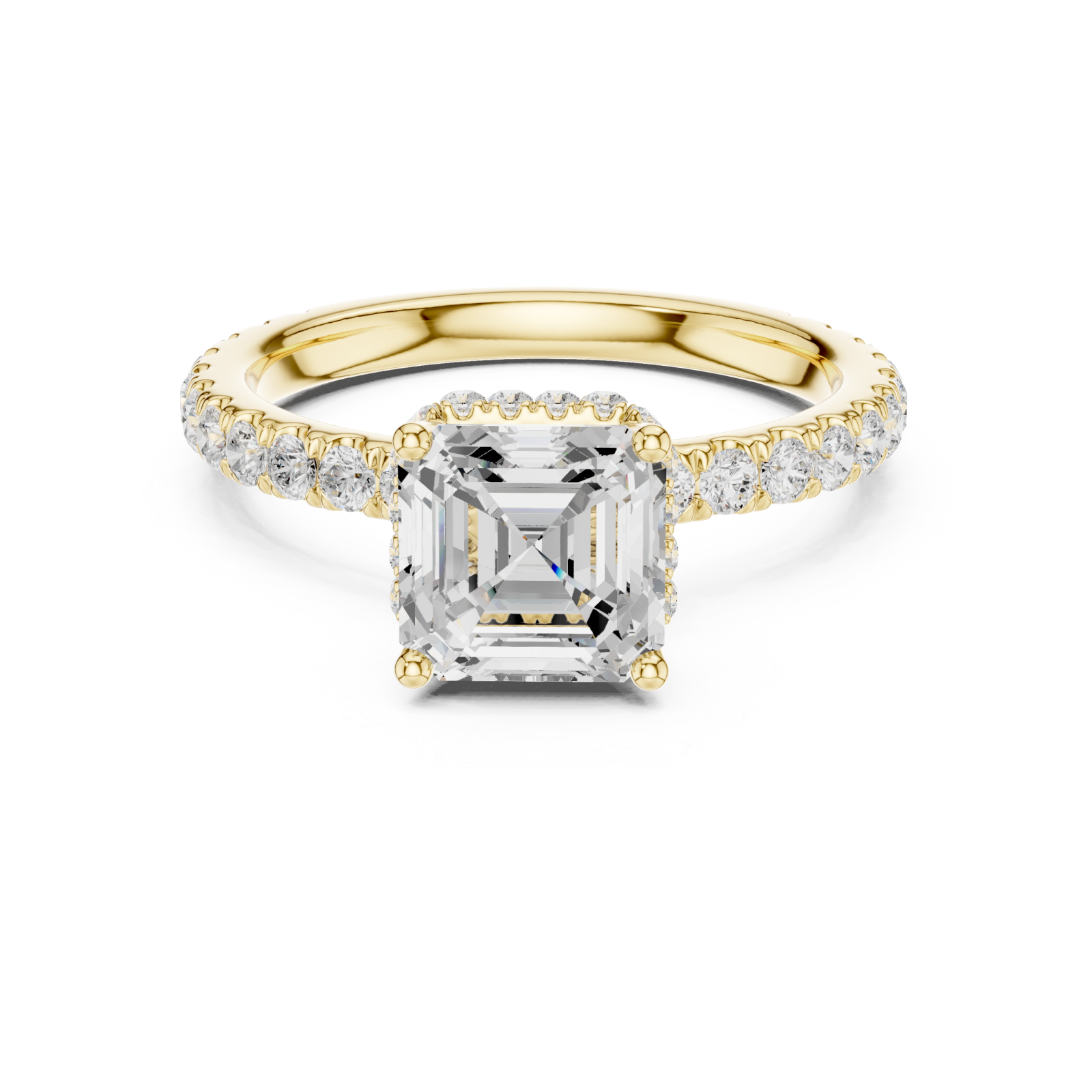  Gold Regency Halo Statement Ring Front View