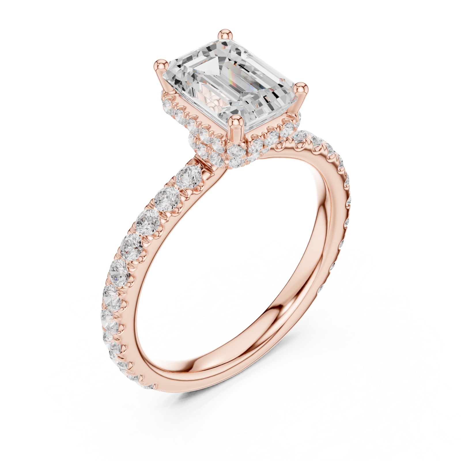 Rose Gold Empress Halo Promise Ring Right View