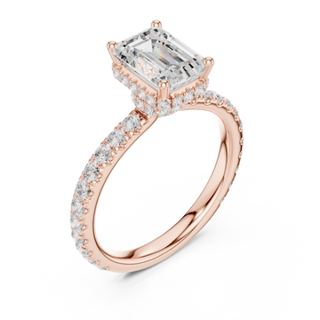  Rose Gold Empress Halo Promise Ring Right View