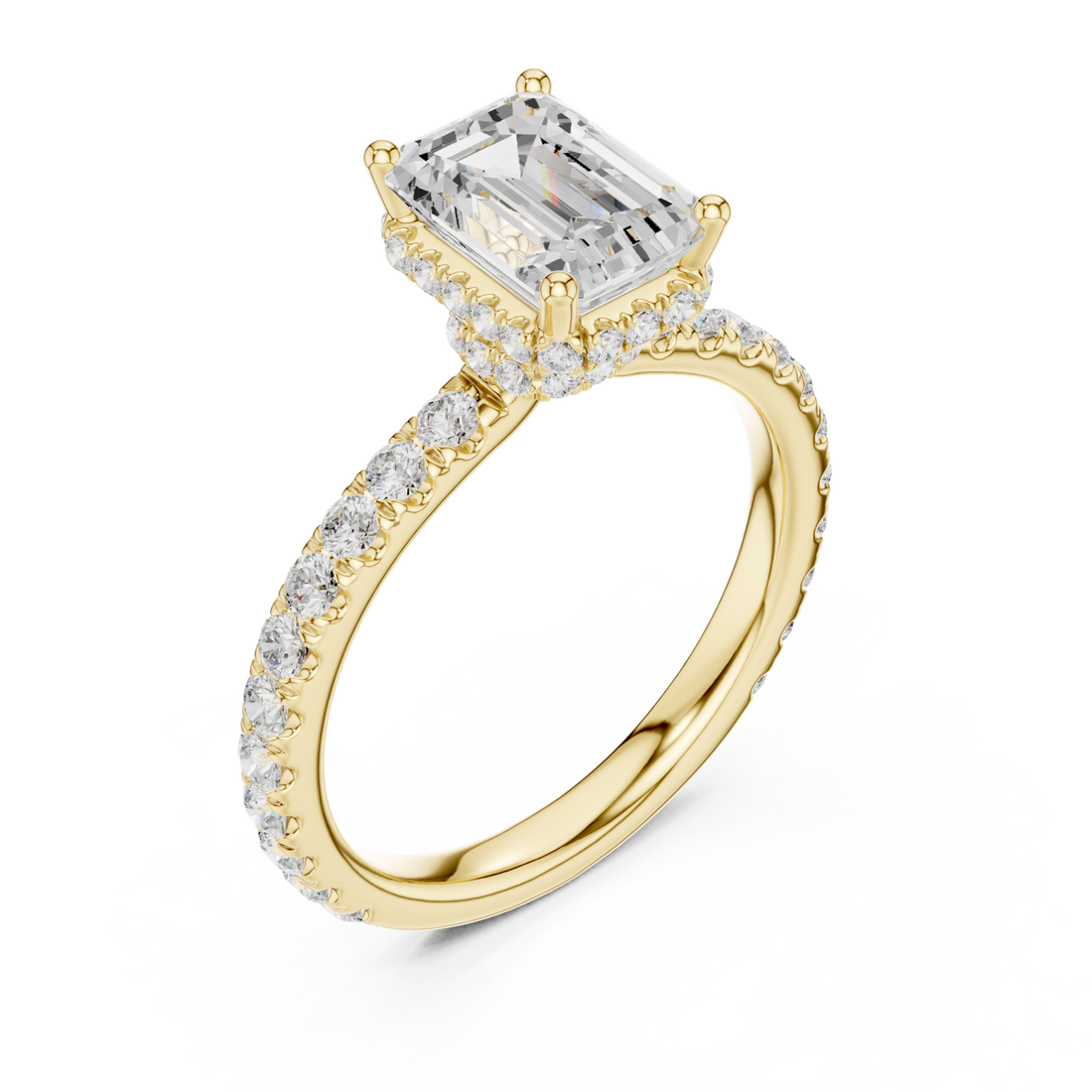 Gold Empress Halo Promise Ring Right View