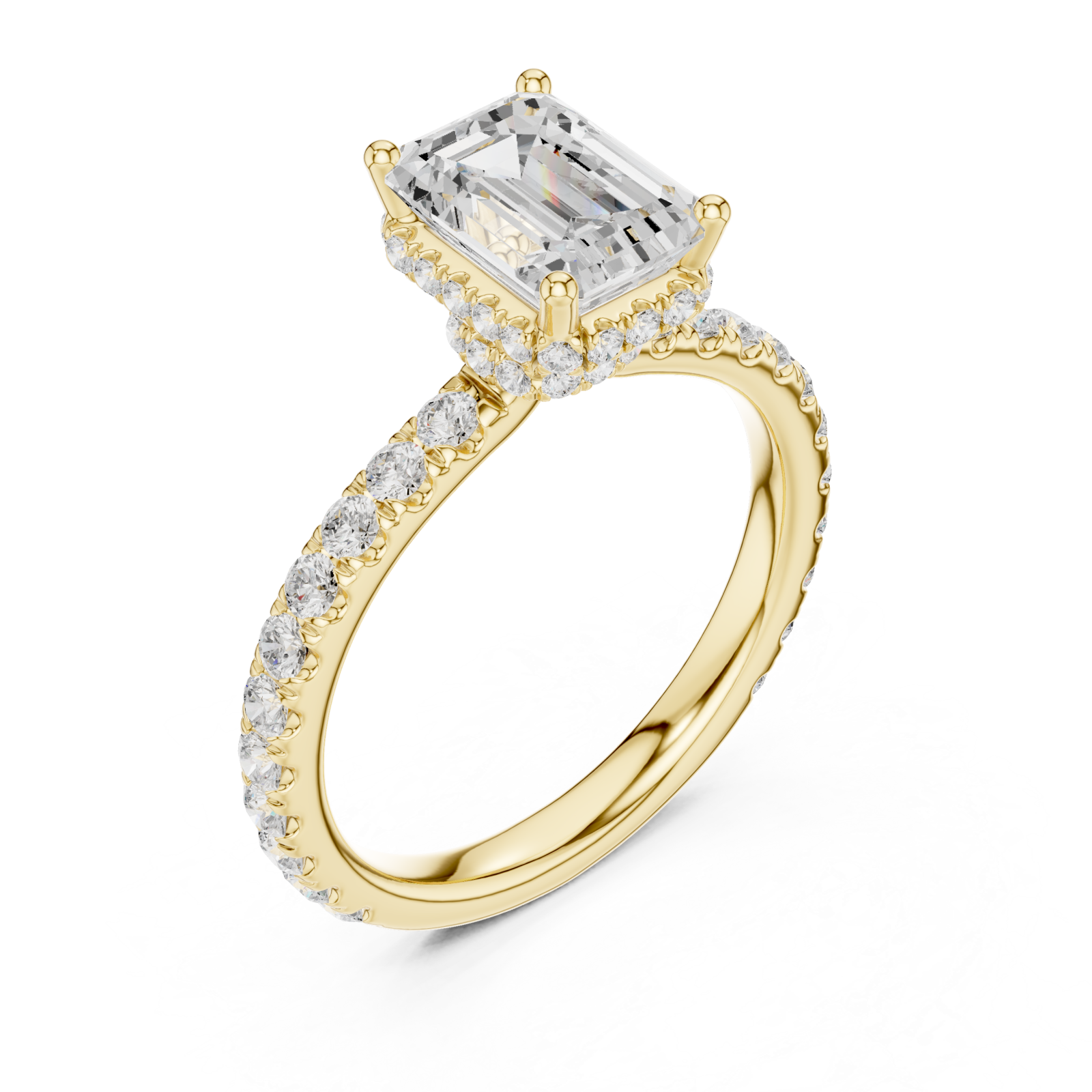 Gold Empress Halo Promise Ring Right View