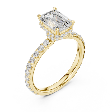 Gold Empress Halo Promise Ring Right View