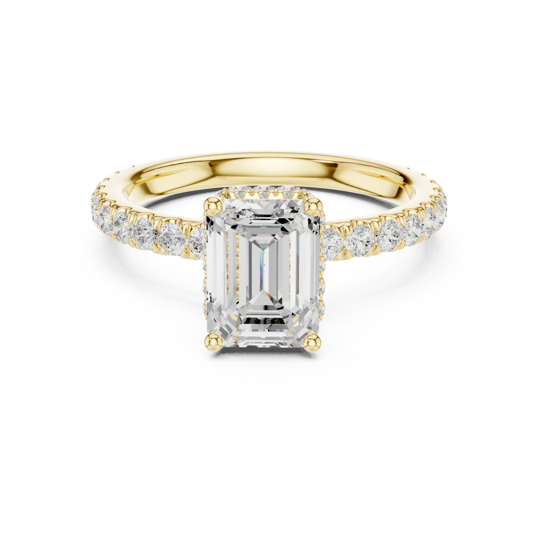 Gold Empress Halo Promise Ring Right View