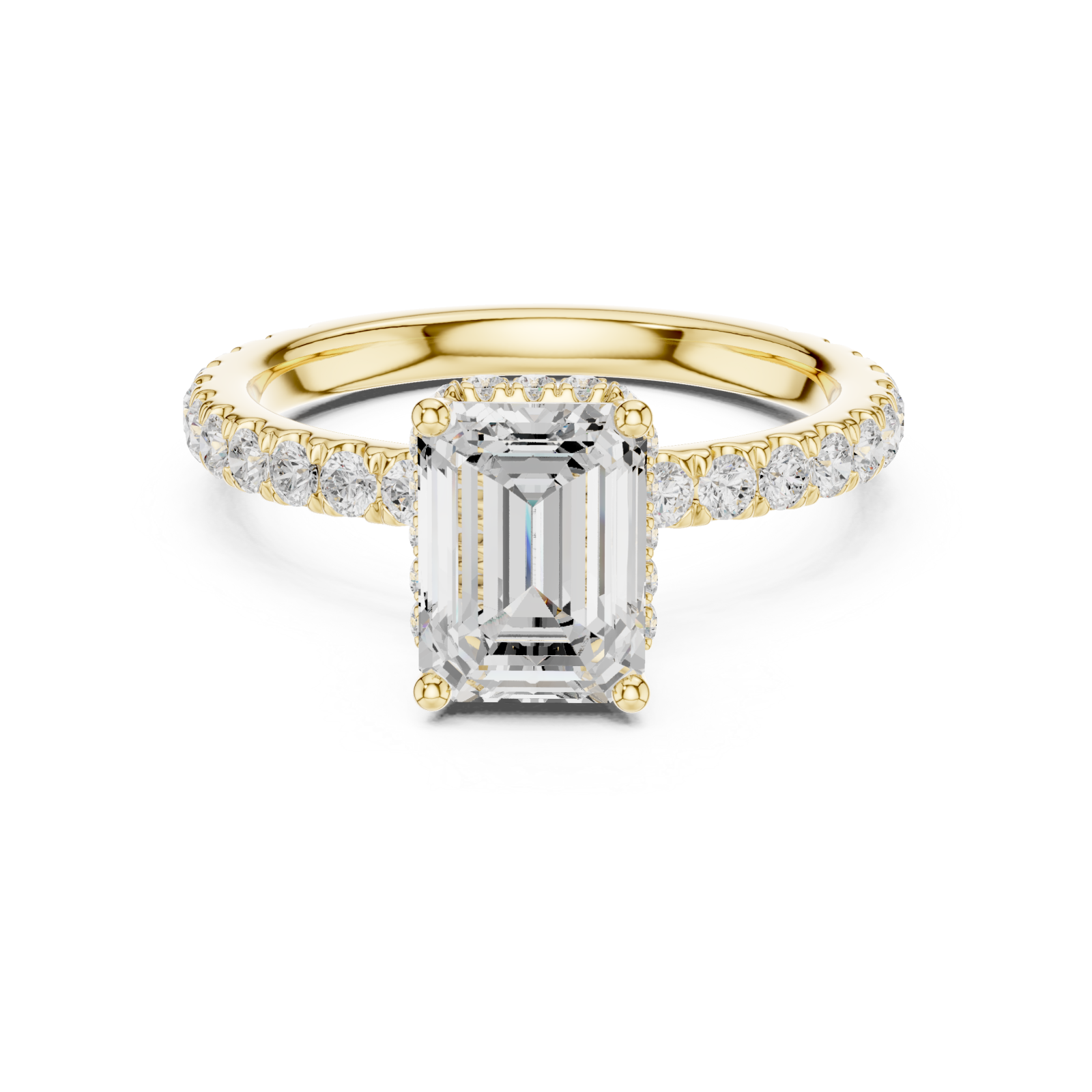  Gold Empress Halo Promise Ring Front View