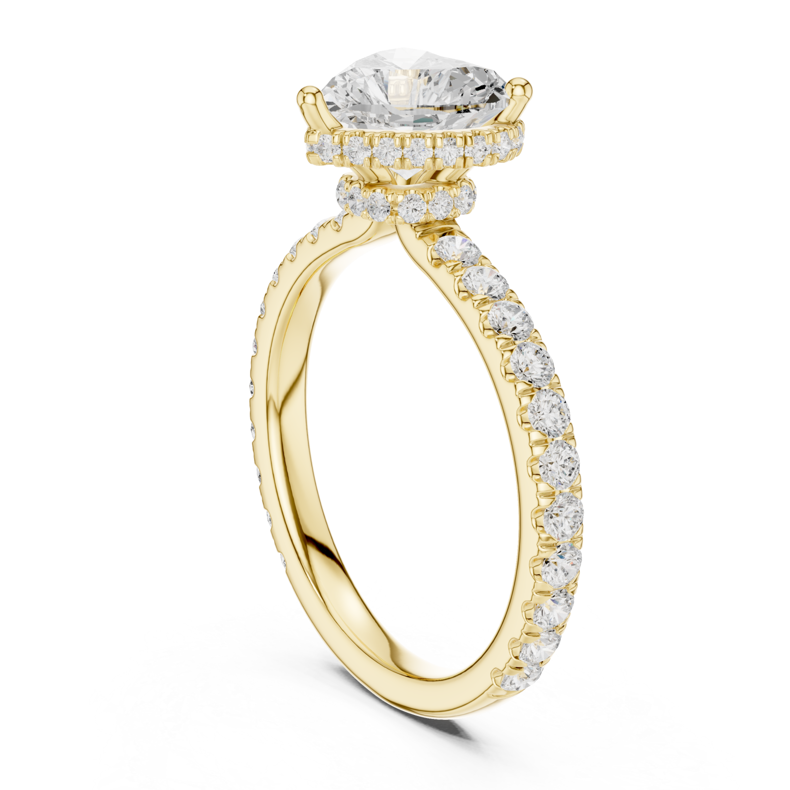  Gold Luminous Heart Silhouette Ring Left View
