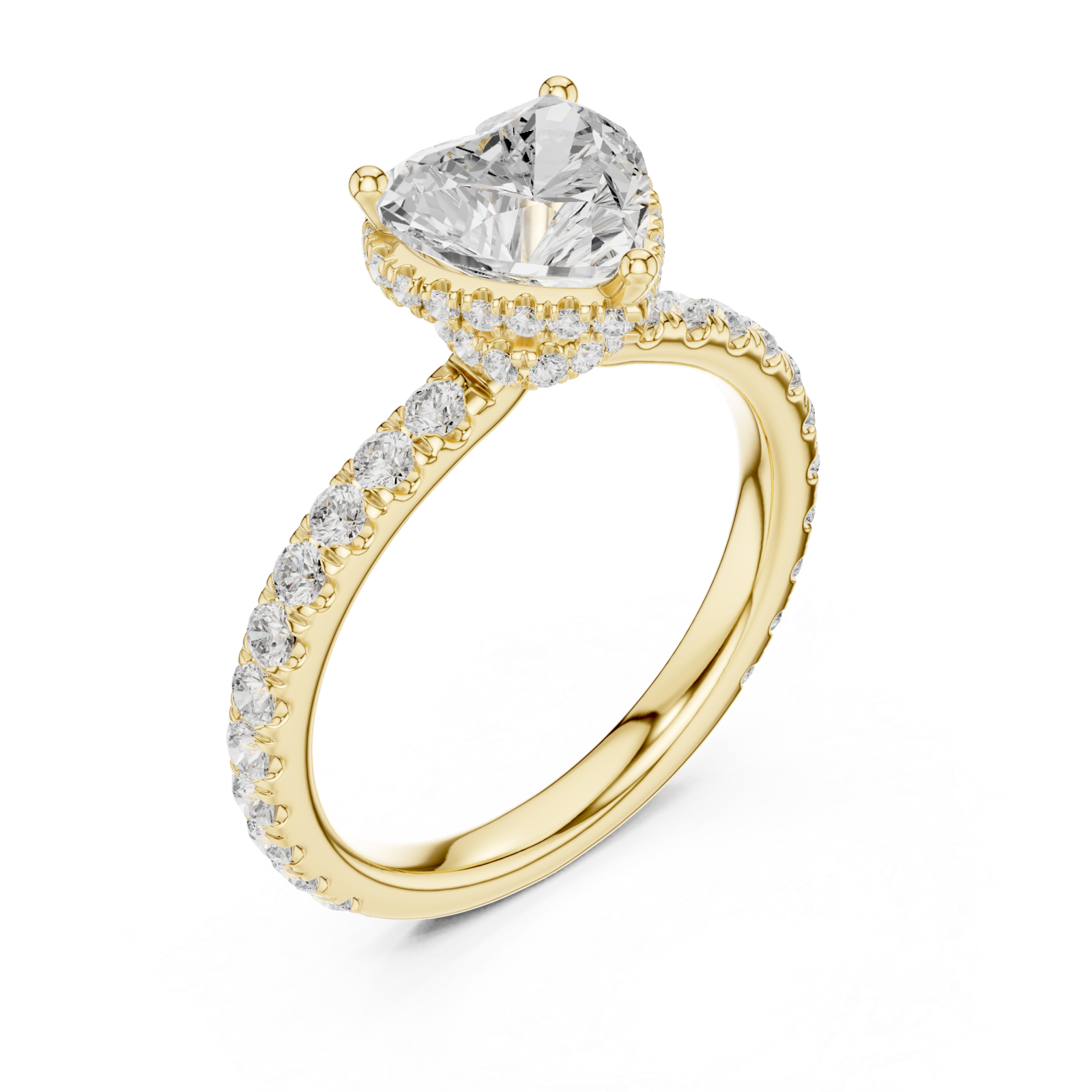 Gold Luminous Heart Silhouette Ring Right View