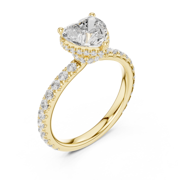Gold Luminous Heart Silhouette Ring Right View