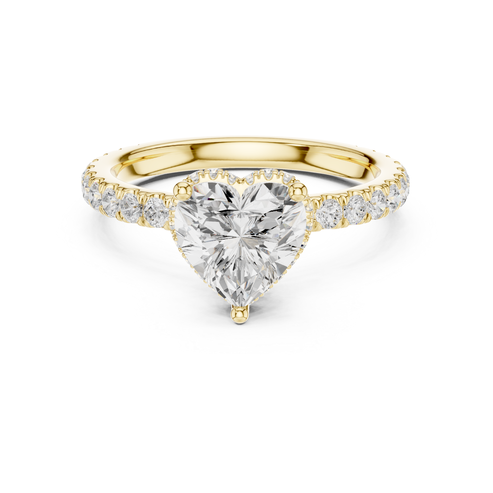  Gold Luminous Heart Silhouette Ring Front View