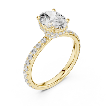 Gold Opulent Crest Solitaire Elegance Ring Right View