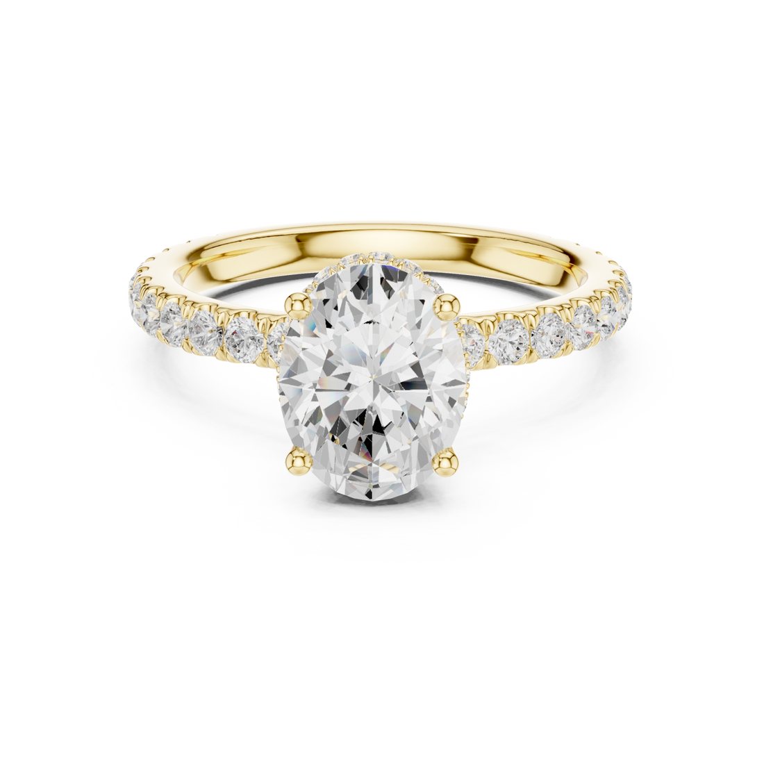 Gold Opulent Crest Solitaire Elegance Ring Right View