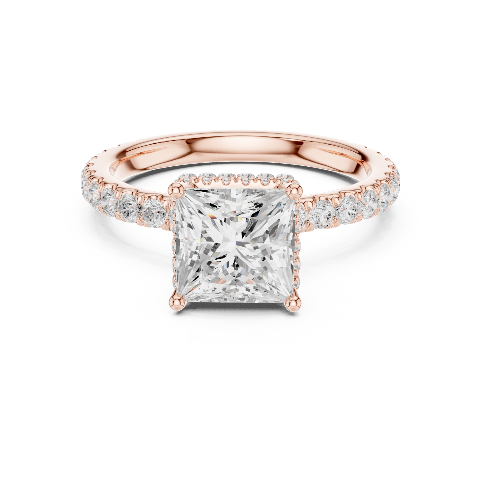  Rose Gold Radiant Majesty Statement Ring Front View