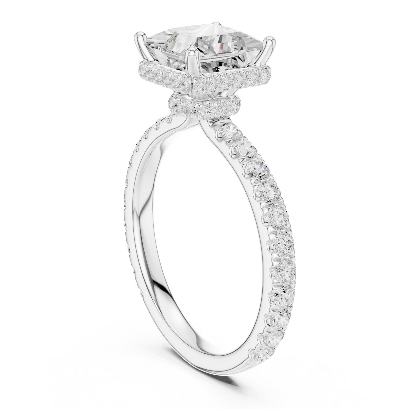  White Gold Radiant Majesty Statement Ring Left View
