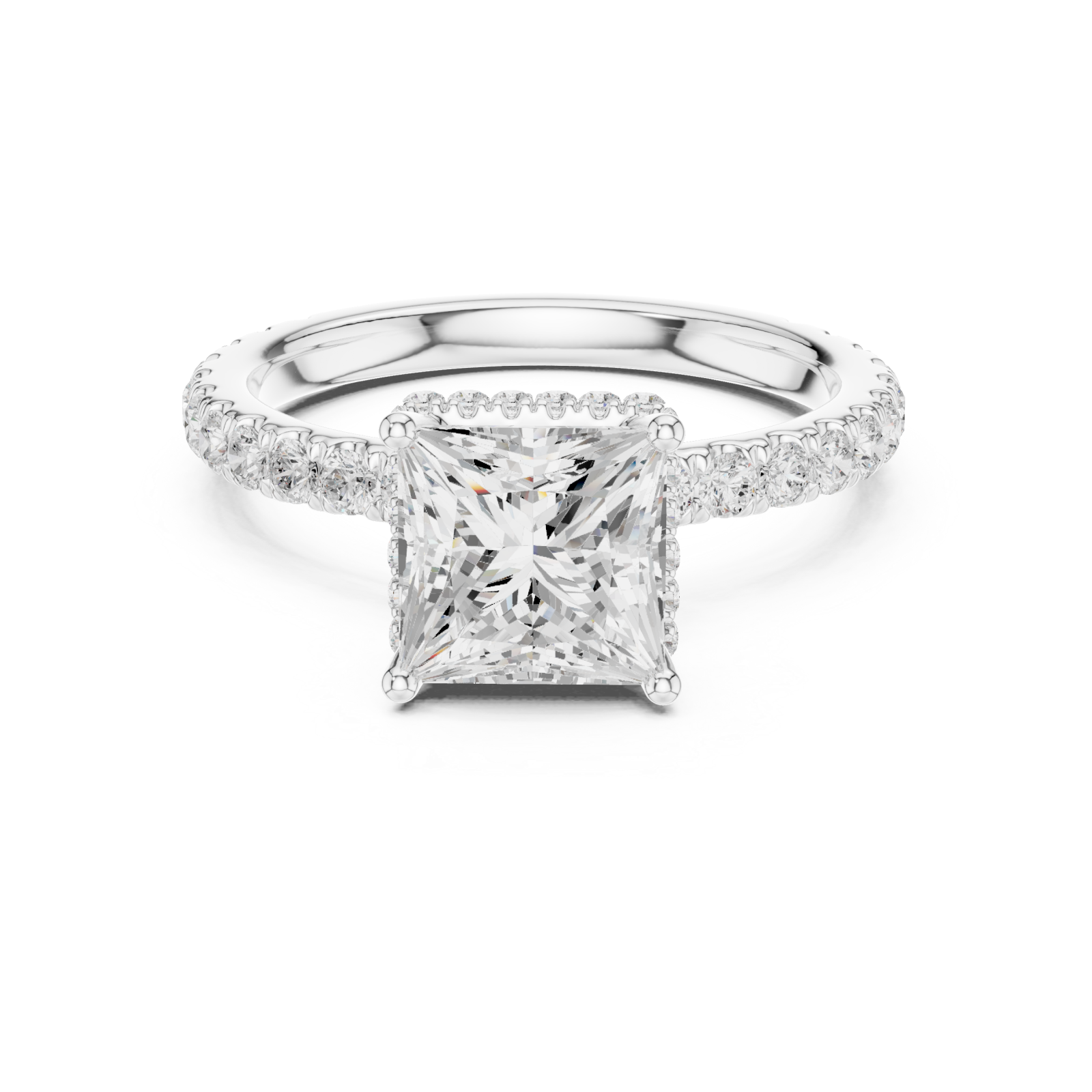  White Gold Radiant Majesty Statement Ring Front View