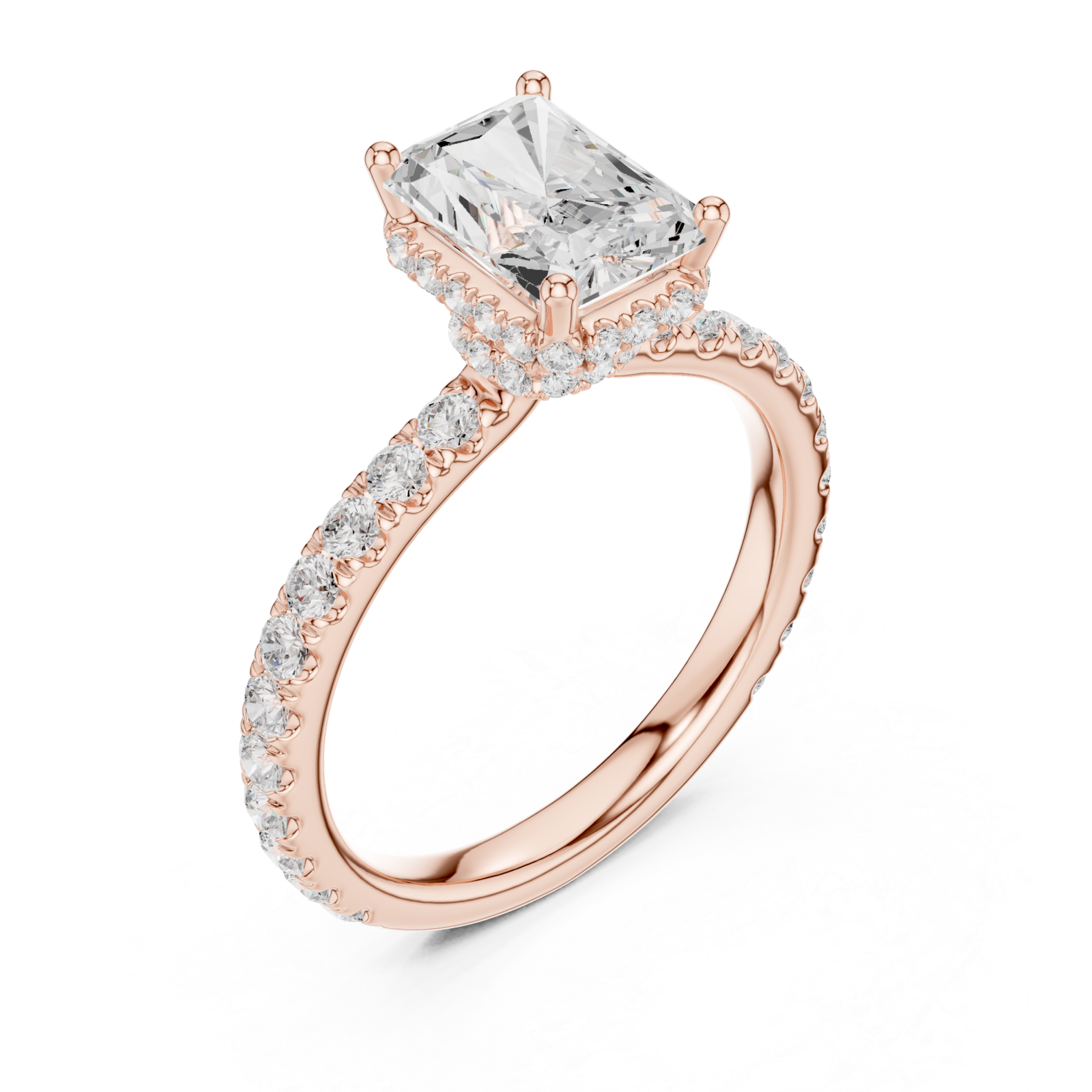  Rose Gold Majestic Radiance Crown Engagement Ring Right View