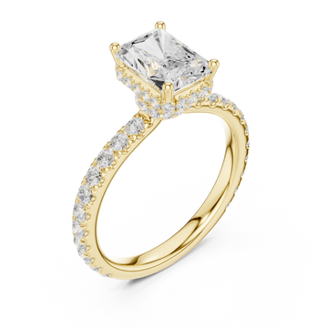 Gold Majestic Radiance Crown Engagement Ring Right View