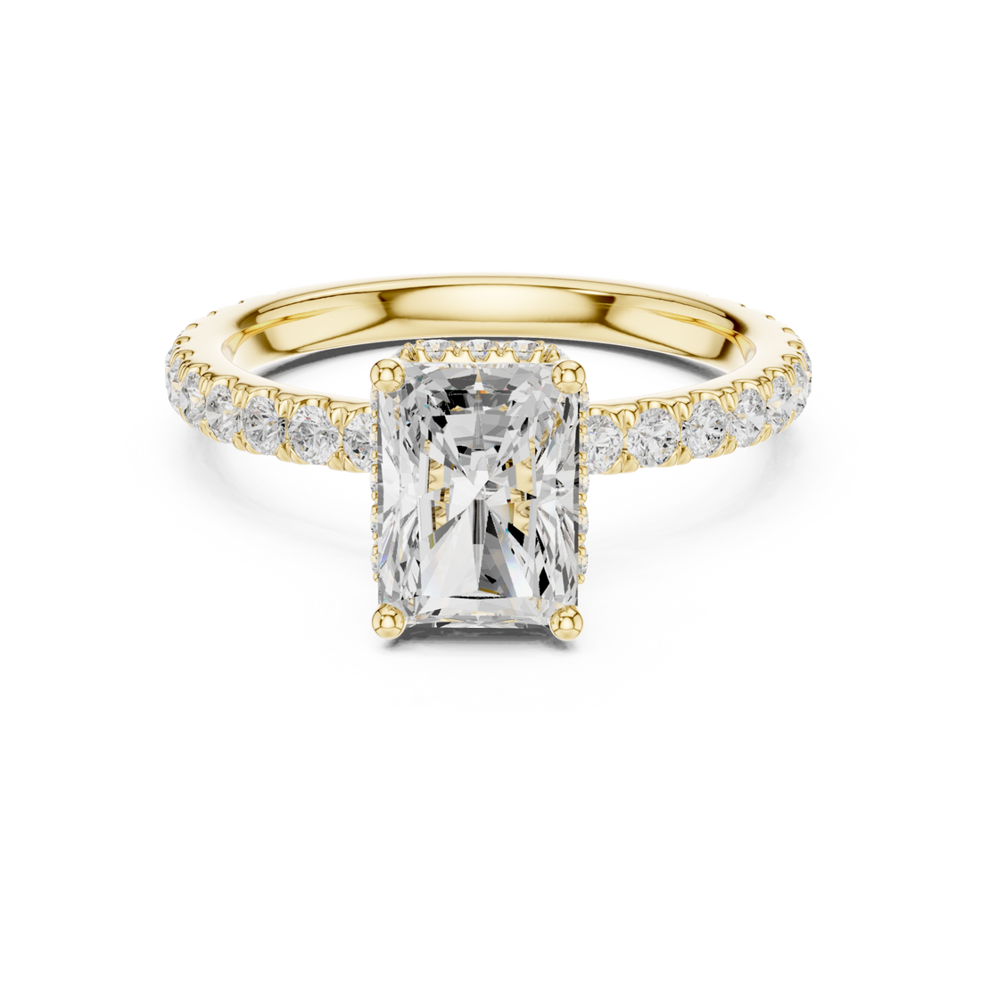 Gold Majestic Radiance Crown Engagement Ring Right View