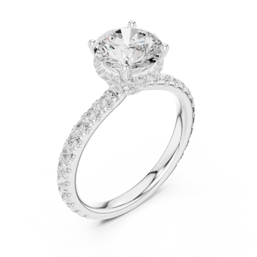  White Gold Radiance Halo Statement Engagement Ring Right View
