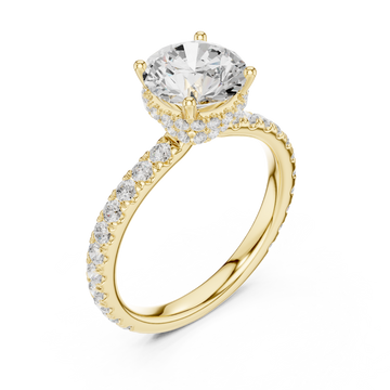 Gold Radiance Halo Statement Engagement Ring Right View