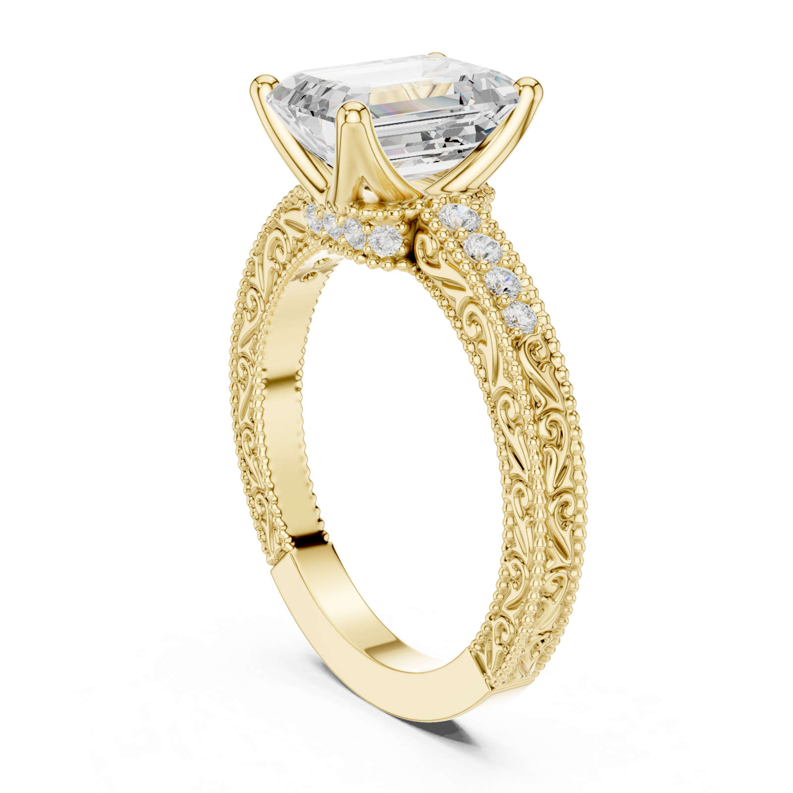  Gold Regency Embellished Band Ring Left View