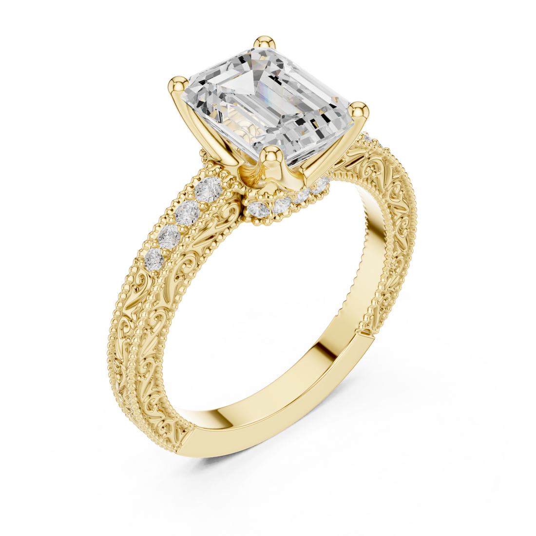 Gold Regency Embellished Band Ring Right View