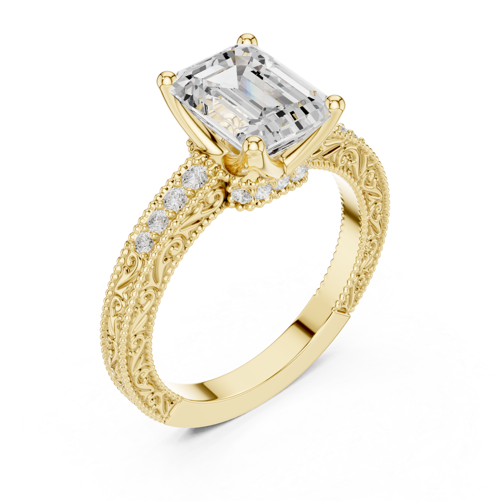 Gold Regency Embellished Band Ring Right View