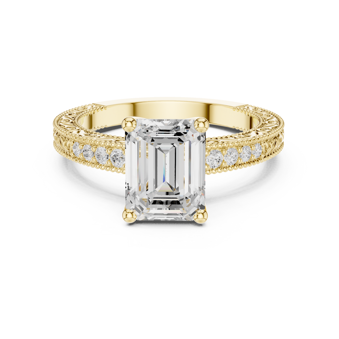 Gold Regency Embellished Band Ring Right View