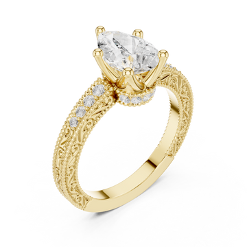 Gold Eternal Petal Crown Ring Right View