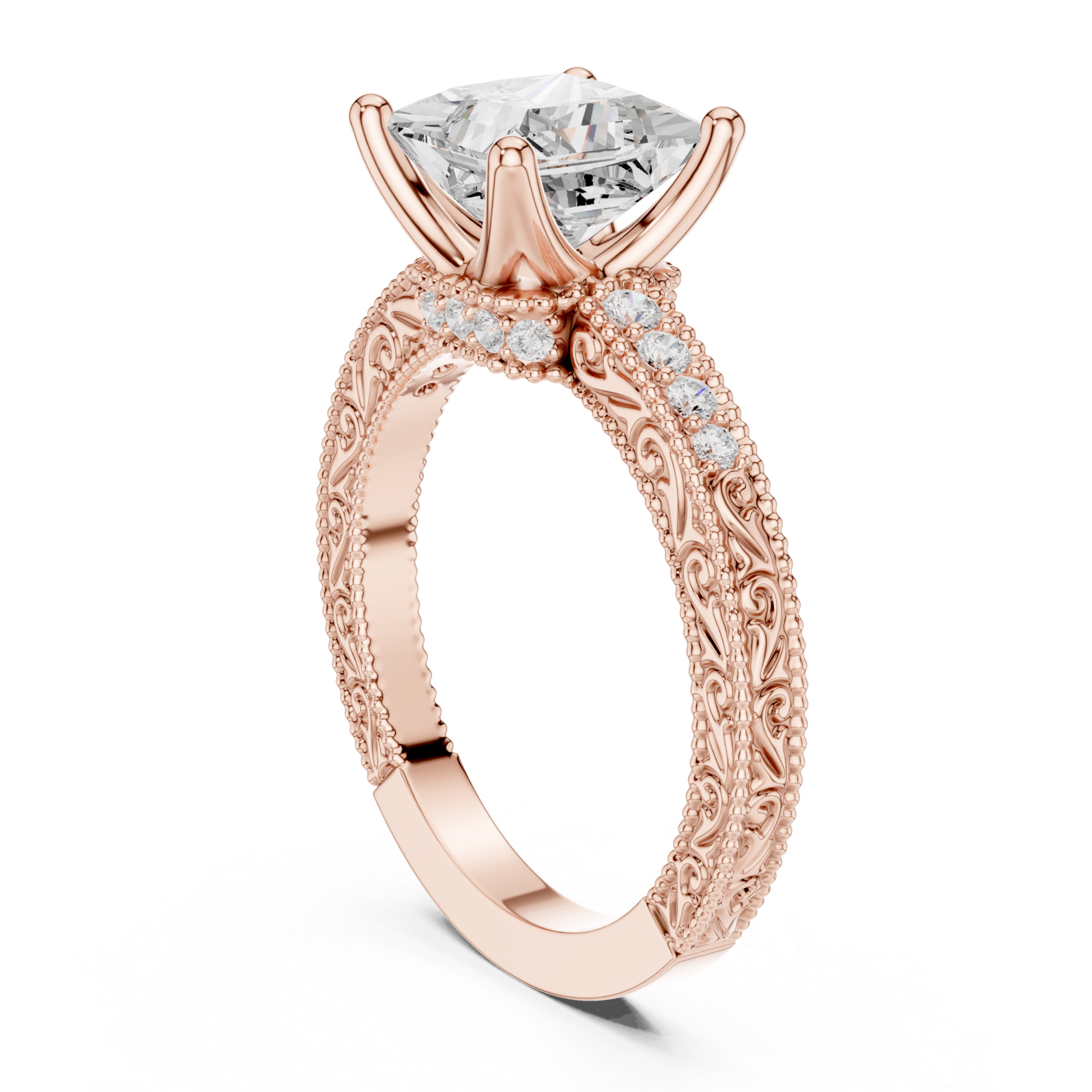  Rose Gold Eternal Grace Regal Ring Left View