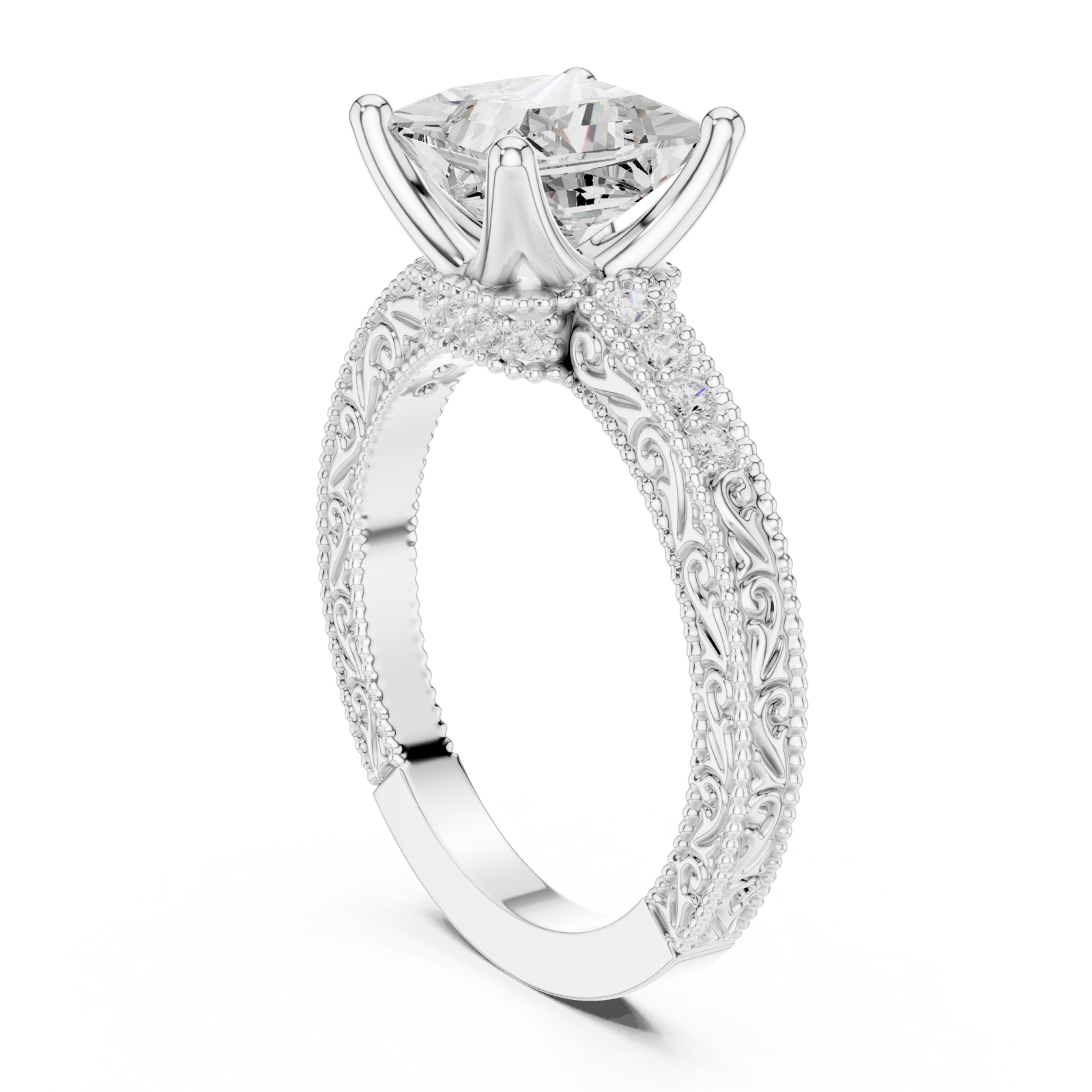  White Gold Eternal Grace Regal Ring Left View