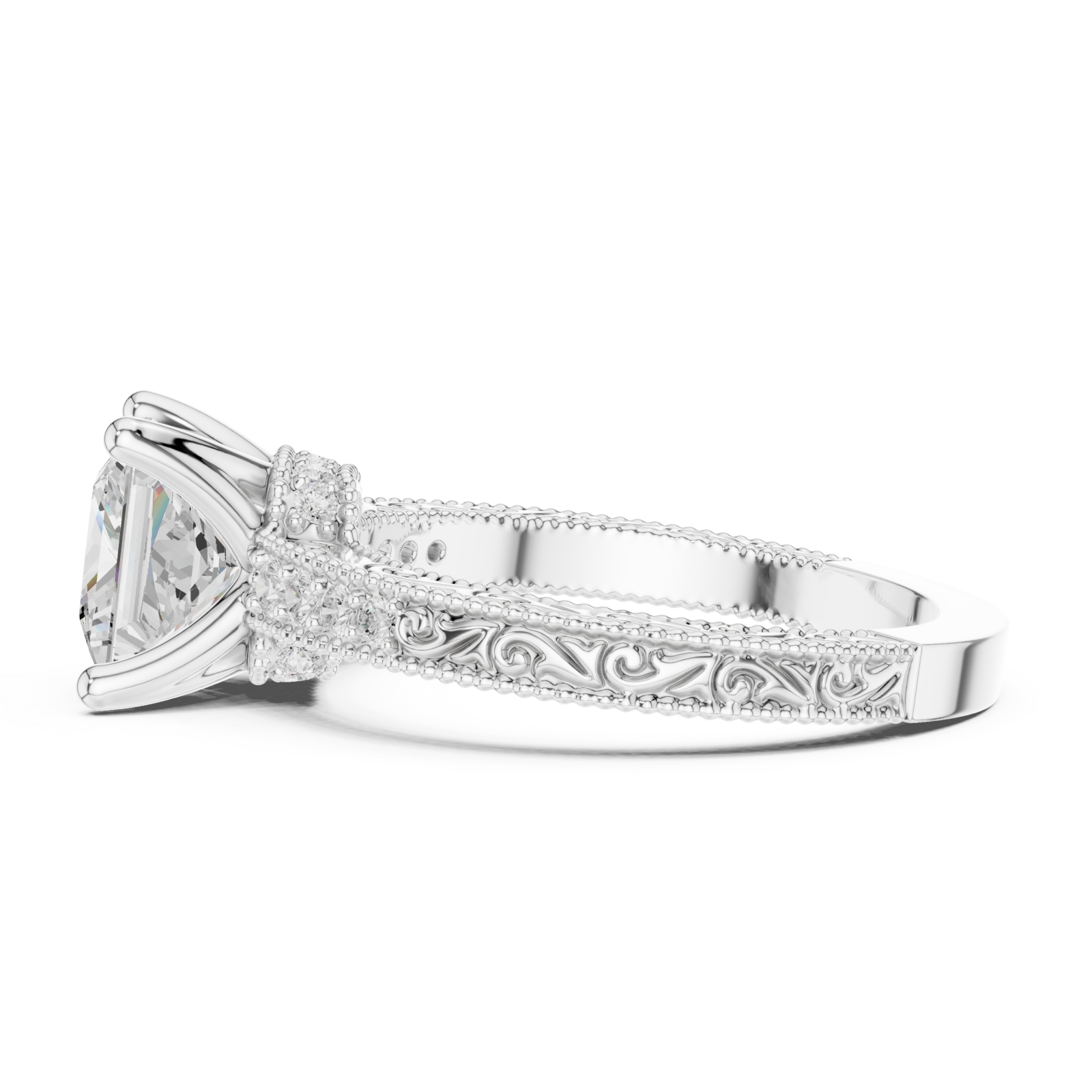  White Gold Eternal Grace Regal Ring Side View