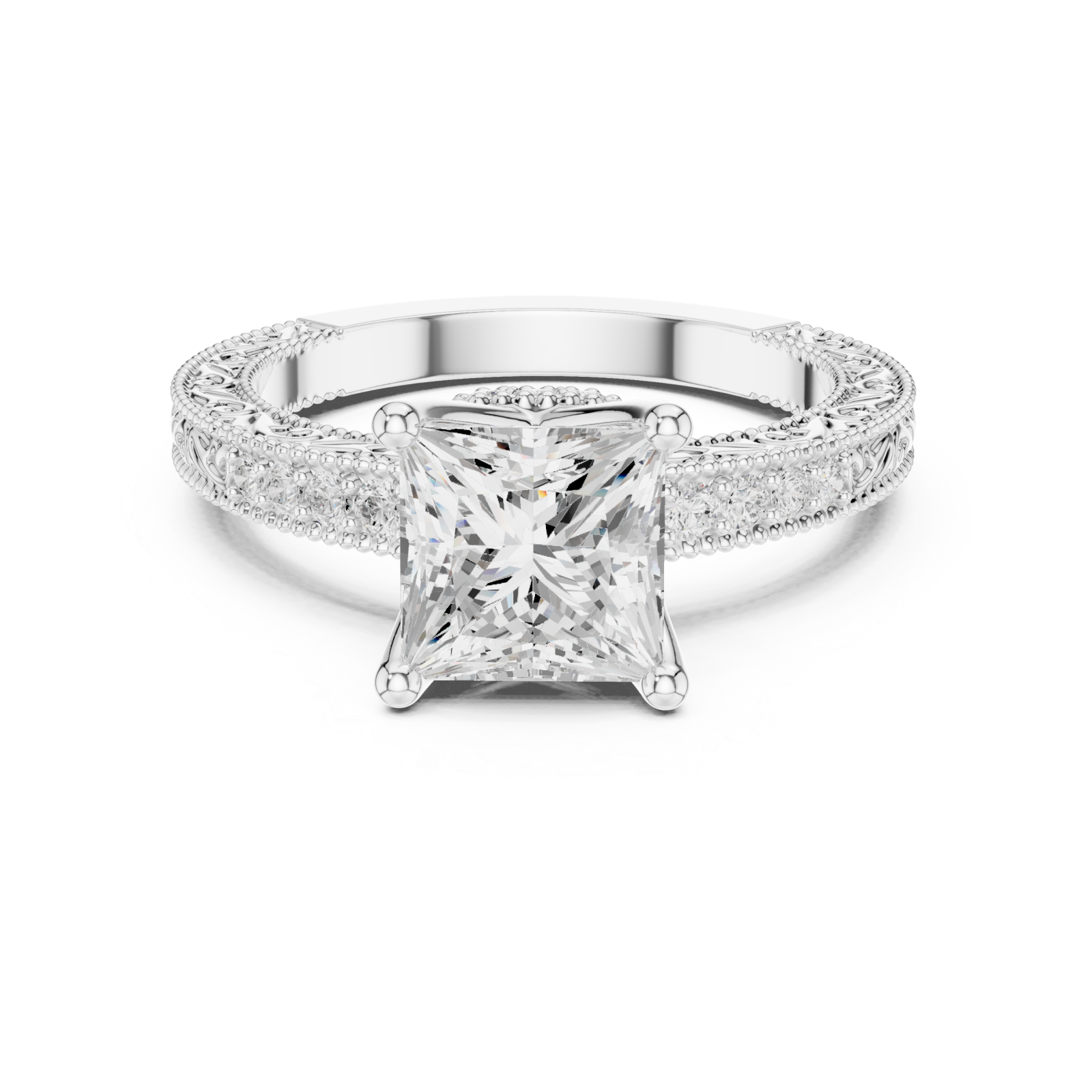  White Gold Eternal Grace Regal Ring Front View