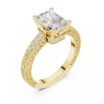 Gold Heirloom Regal Embellished Band Ring Right View