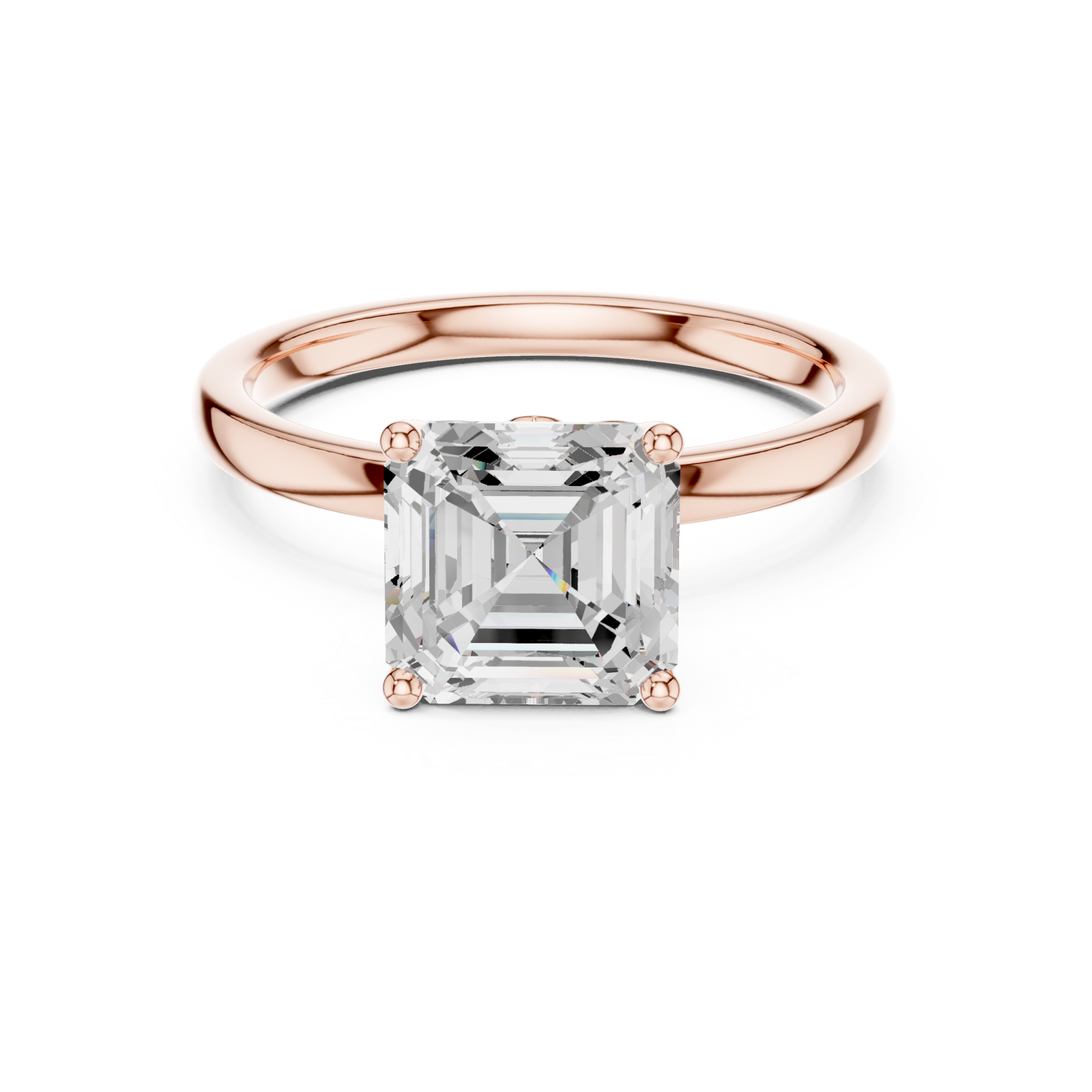  Rose Gold Regal Solitude Ring Front View