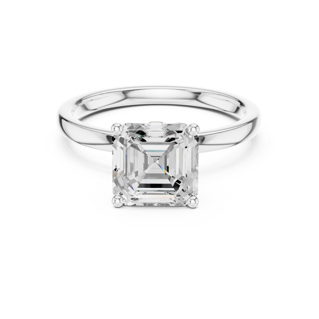  White Gold Regal Solitude Ring Front View