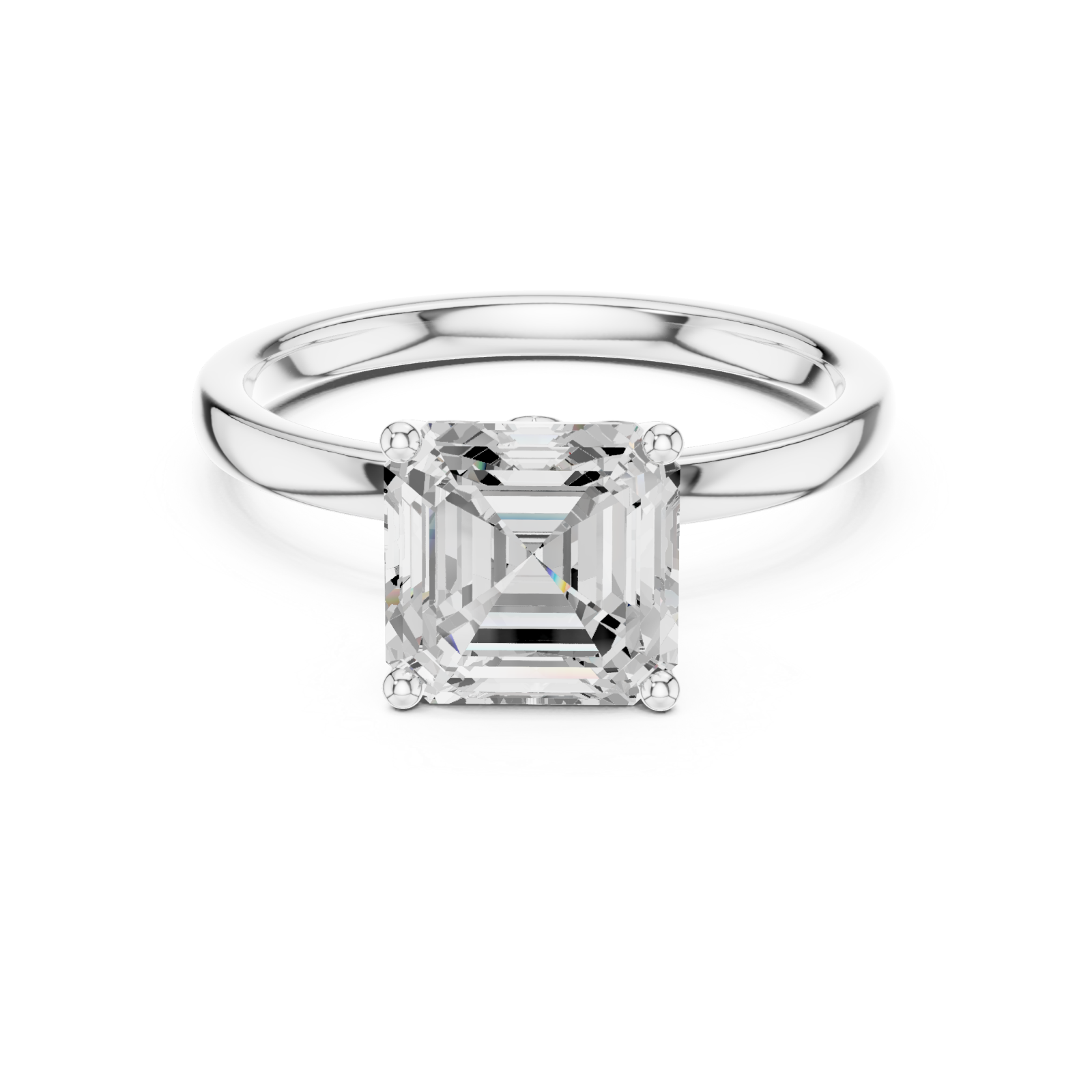  White Gold Regal Solitude Ring Front View