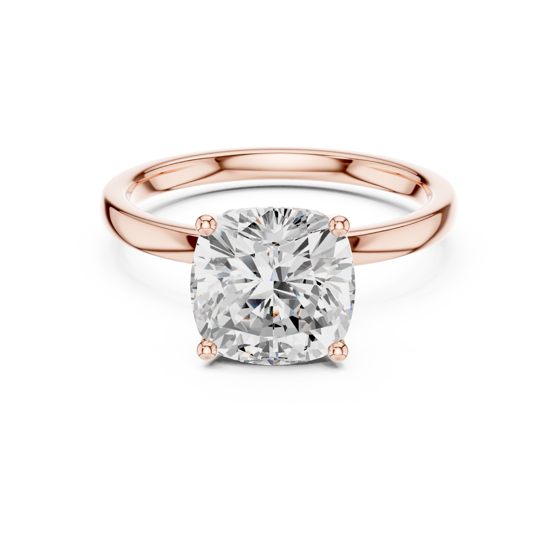  Rose Gold Timeless Radiance Solitaire Ring Front View