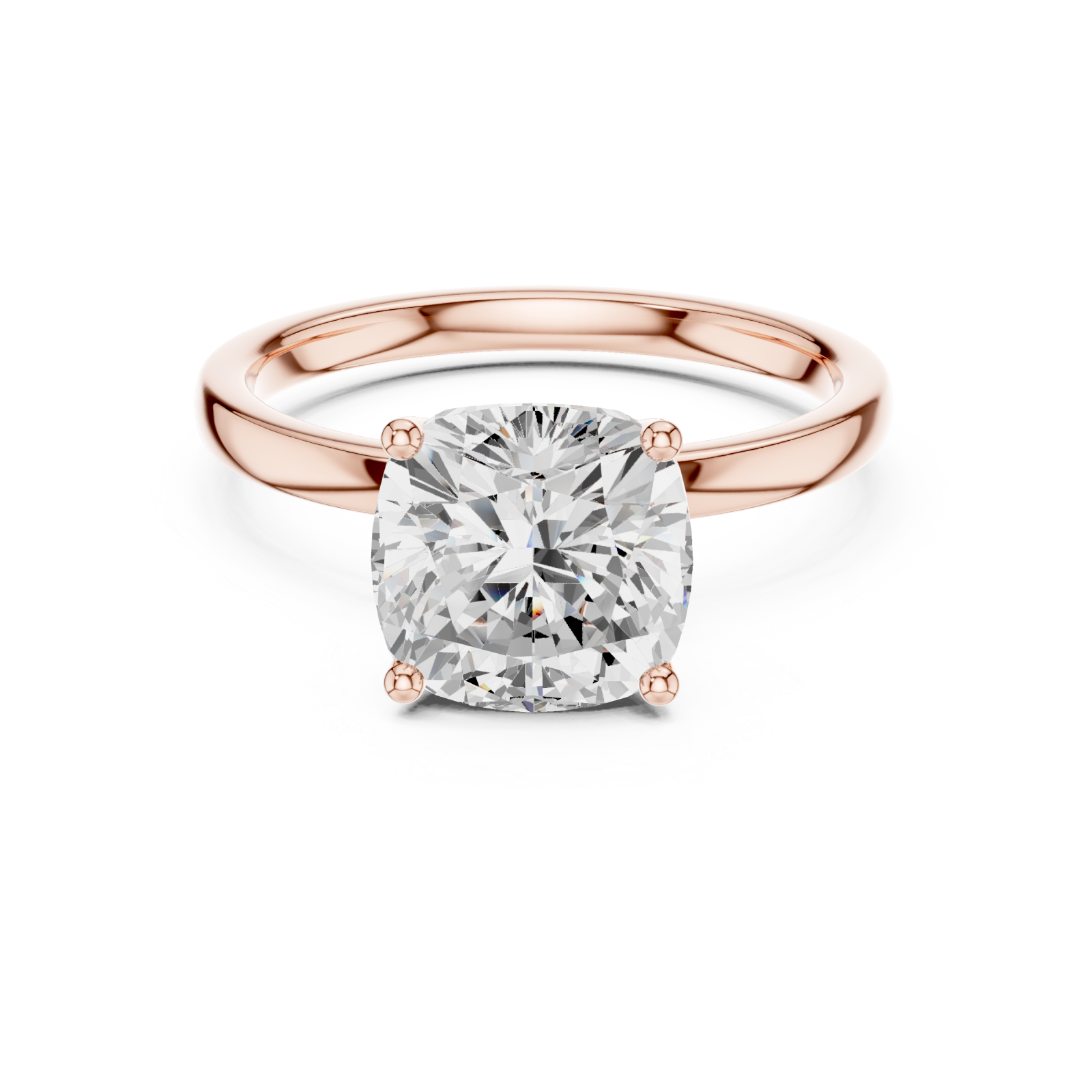  Rose Gold Timeless Radiance Solitaire Ring Front View