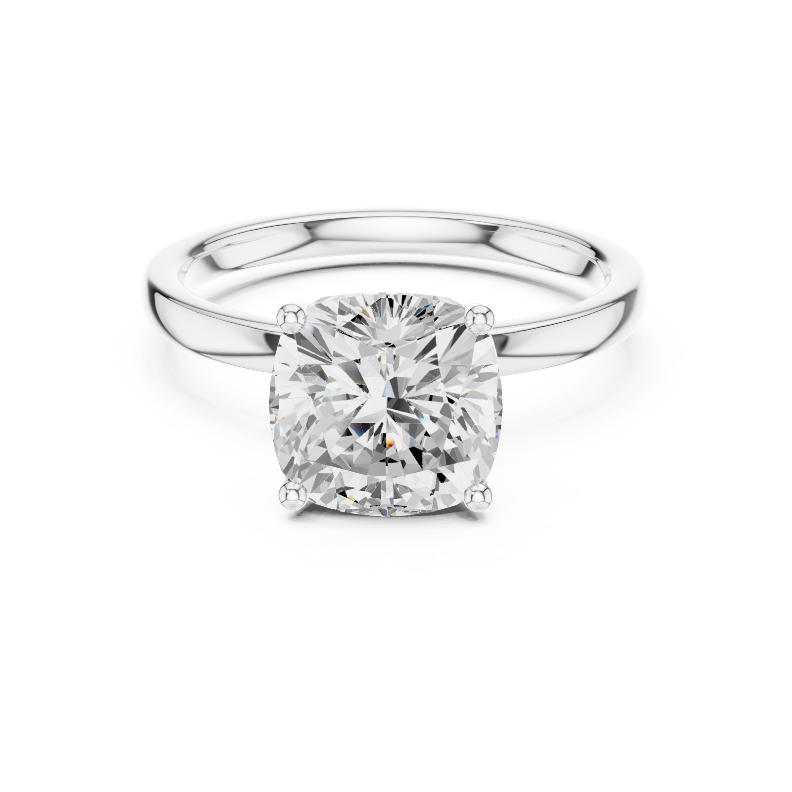  White Gold Timeless Radiance Solitaire Ring Front View