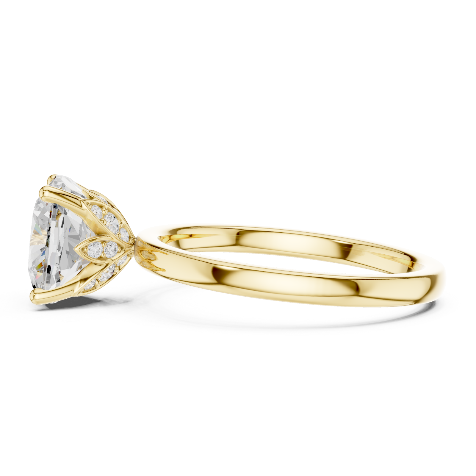  Gold Timeless Radiance Solitaire Ring Side View