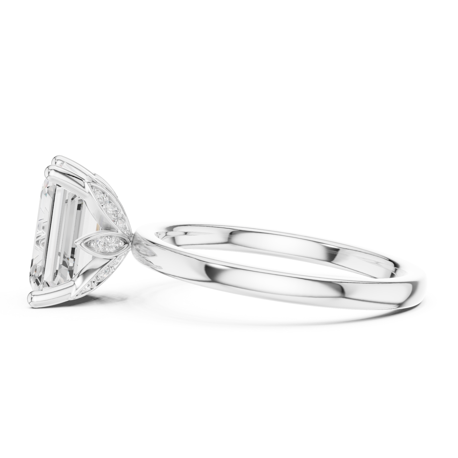  White Gold Celestial Radiance Ring Side View