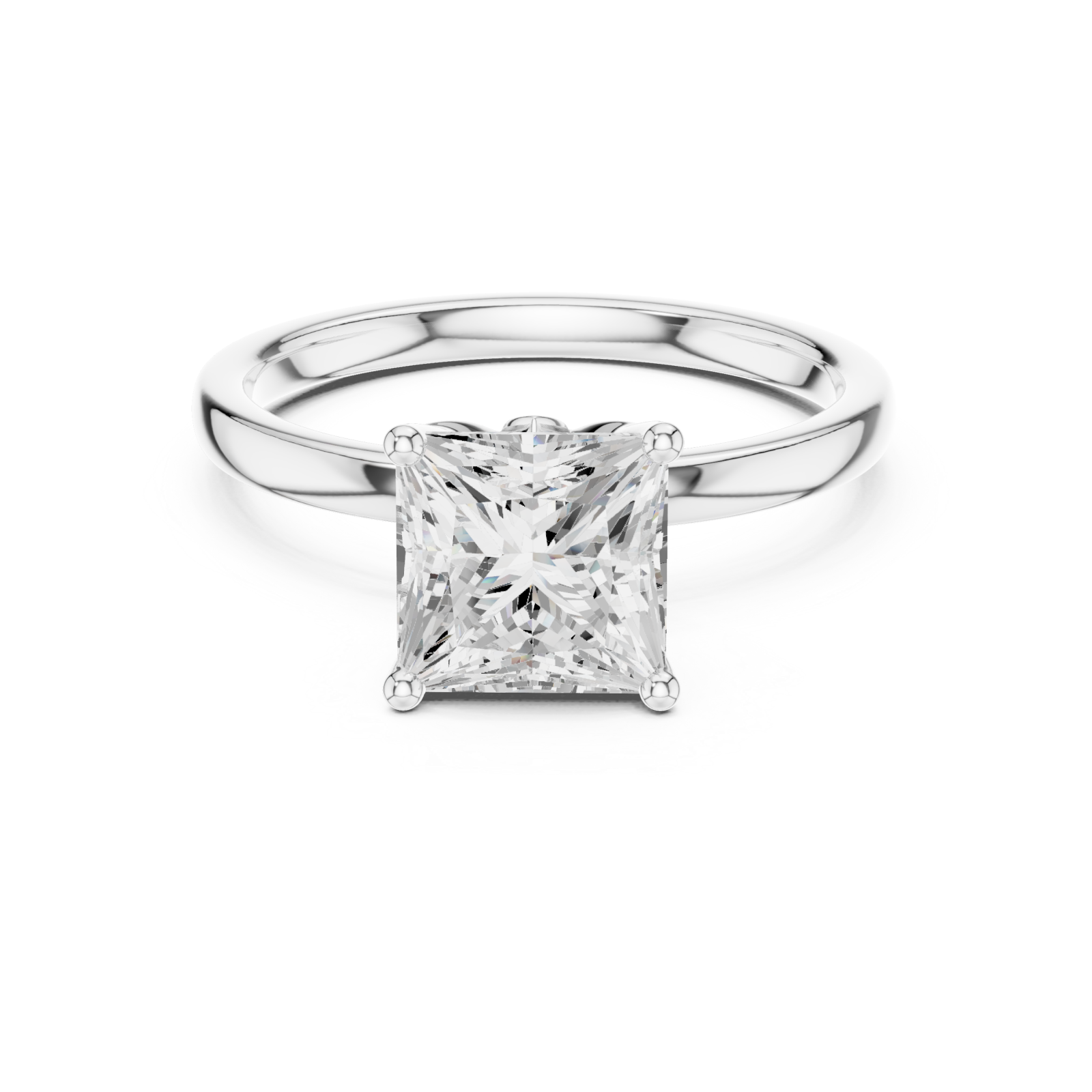  White Gold Pristine Majesty Solitaire Ring Front View