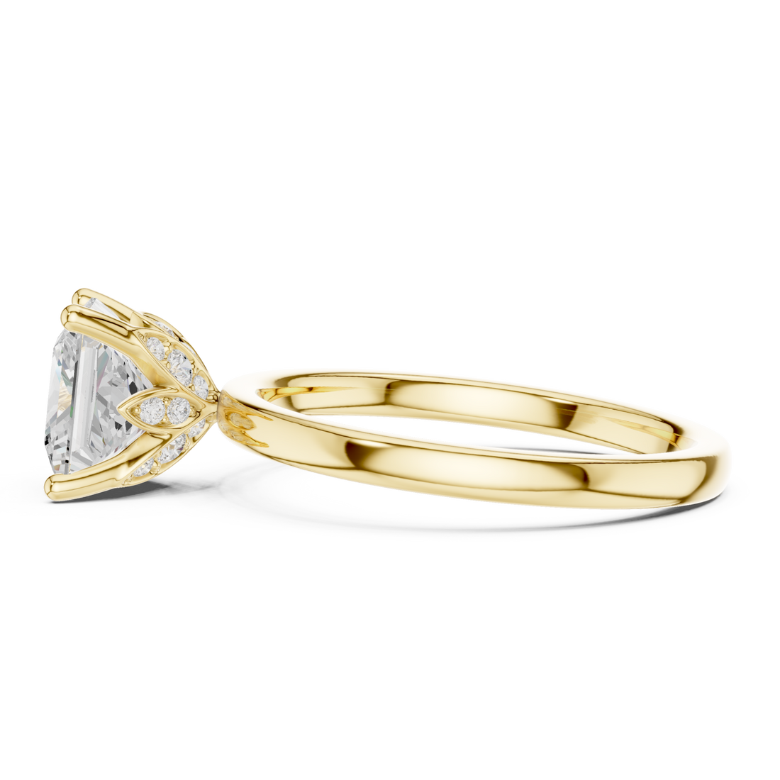  Gold Pristine Majesty Solitaire Ring Front View