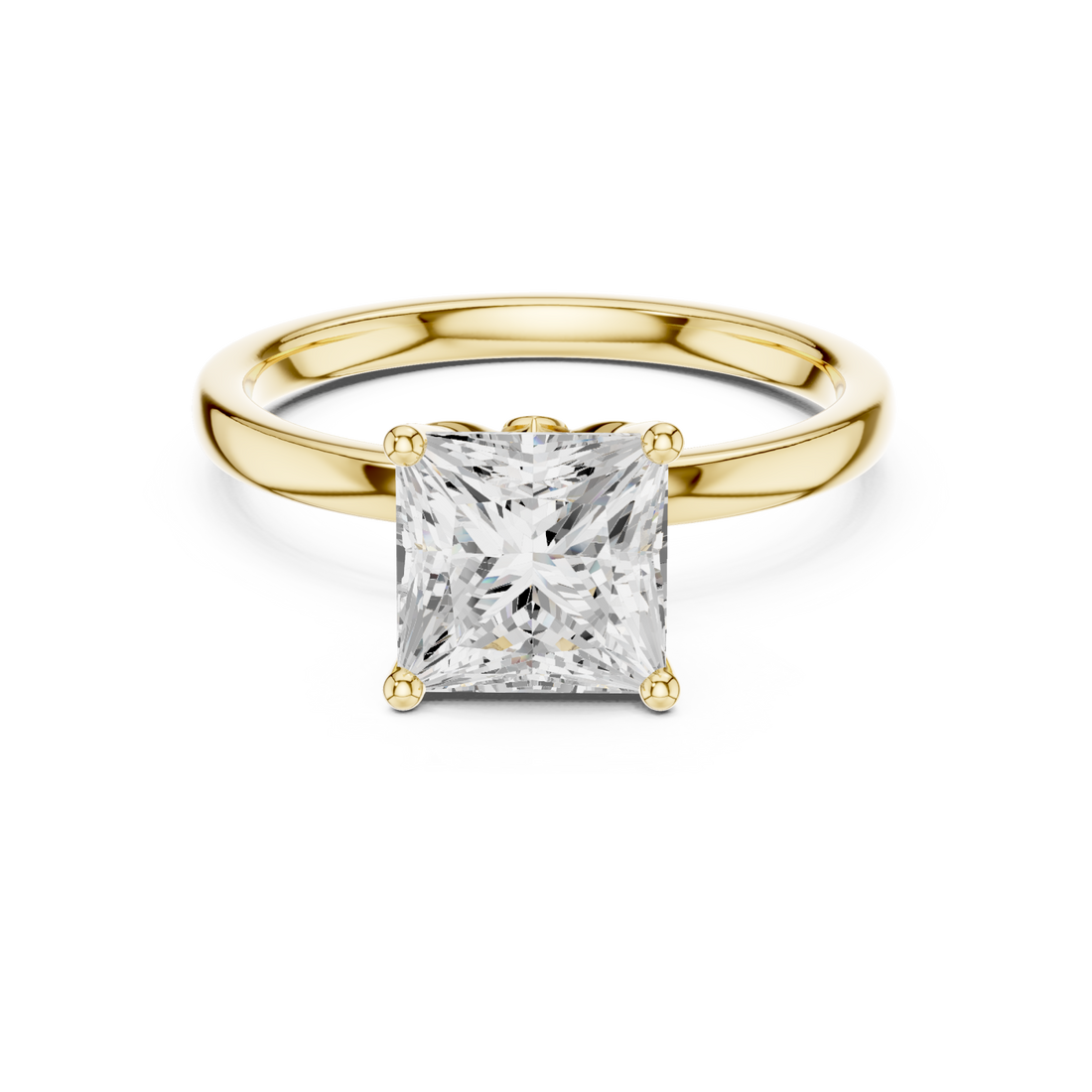  Gold Pristine Majesty Solitaire Ring Front View