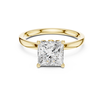 Gold Pristine Majesty Solitaire Ring Front View