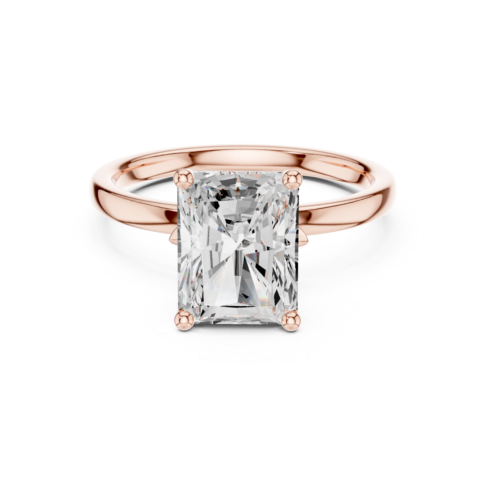  Rose Gold Illume Radiant Solitaire Ring Front View