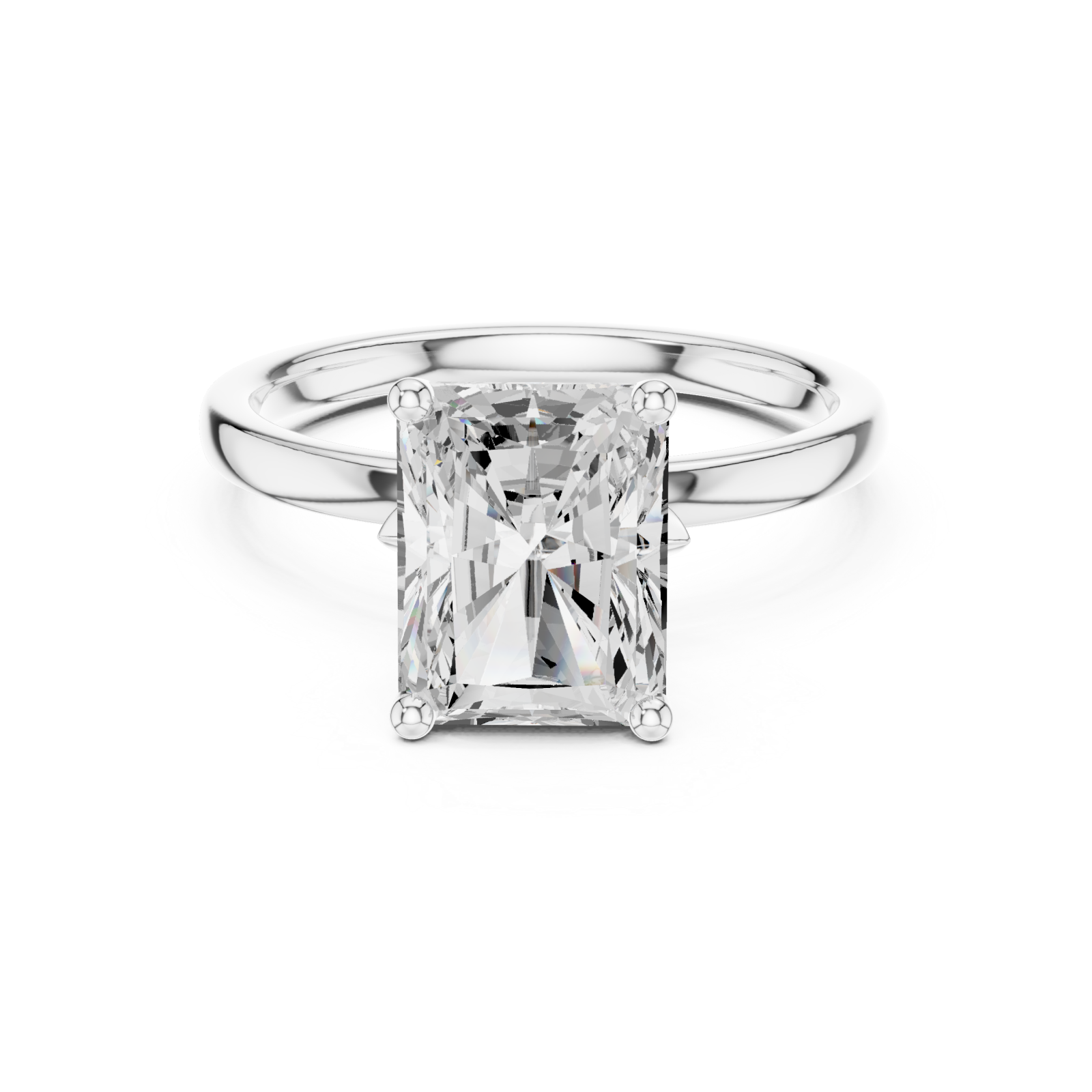  White Gold Illume Radiant Solitaire Ring Front View